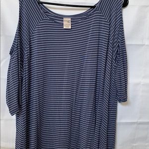Plus size cold shoulder top